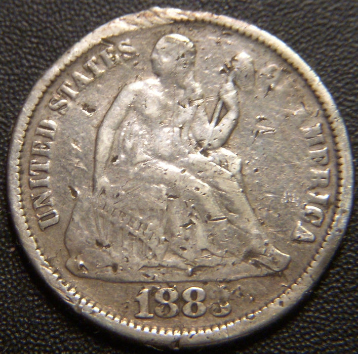 1883 Seated Dime Love Token - CW/WC