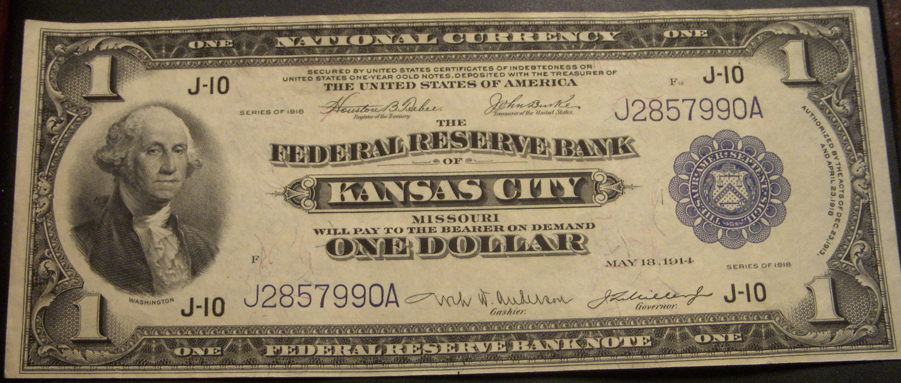 1918 (J) $1 Federal Reserve Bank Note - FR# 737