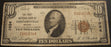 1929 $10 National Currency Note - Connersville, IN Bank# 1034