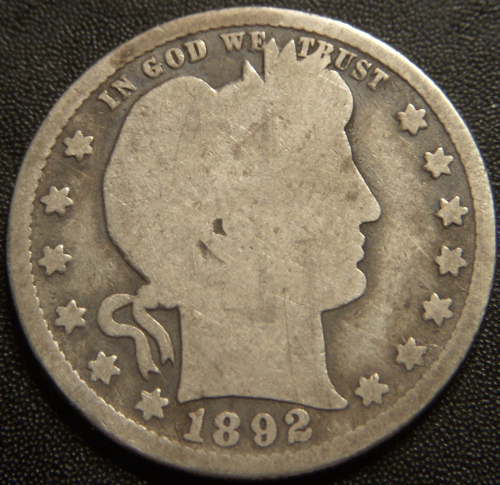 1892-S Barber Quarter - Good