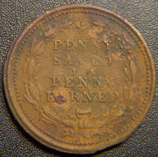Franklin / Penny Saved Penny Earned Civil War Token