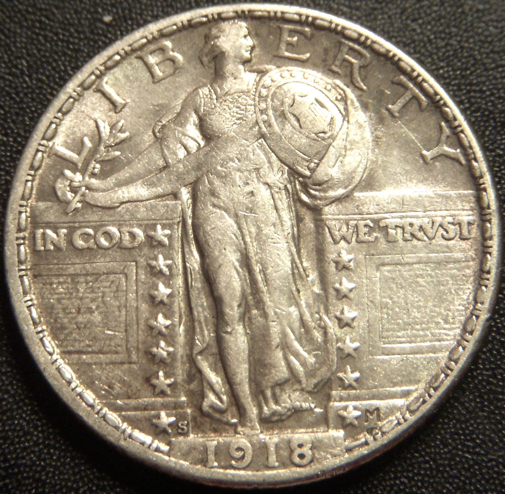 1918-S Standing Quarter - EF/AU