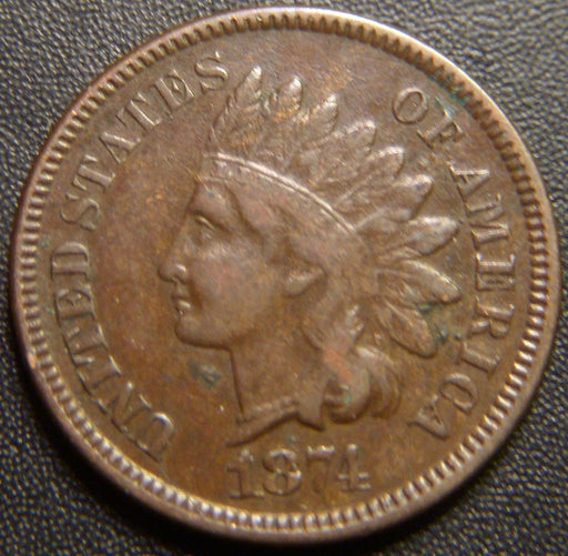 1874 Indian Head Cent - Fine