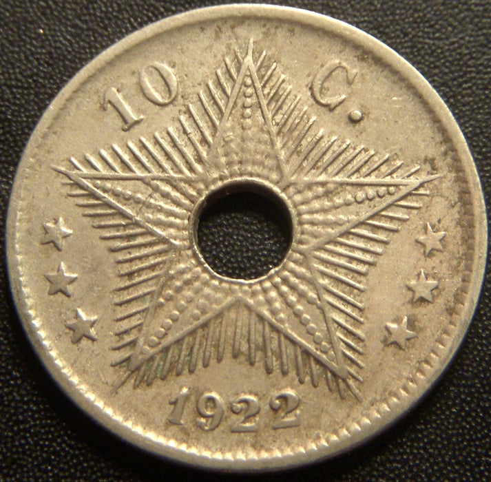 1922 10 Centimes - Belgian Congo