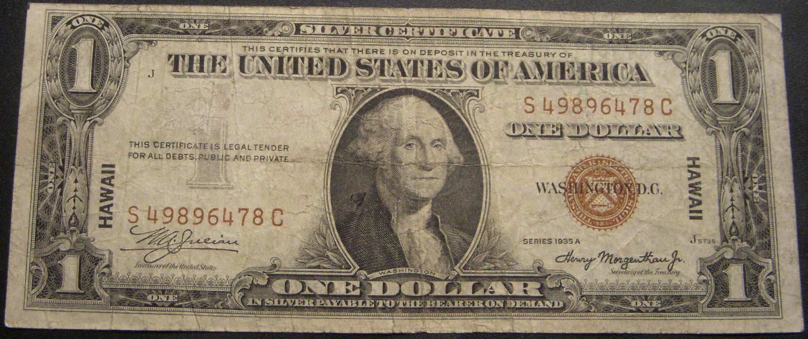 1935A Hawaii $1 Silver Certificate - FR# 2300