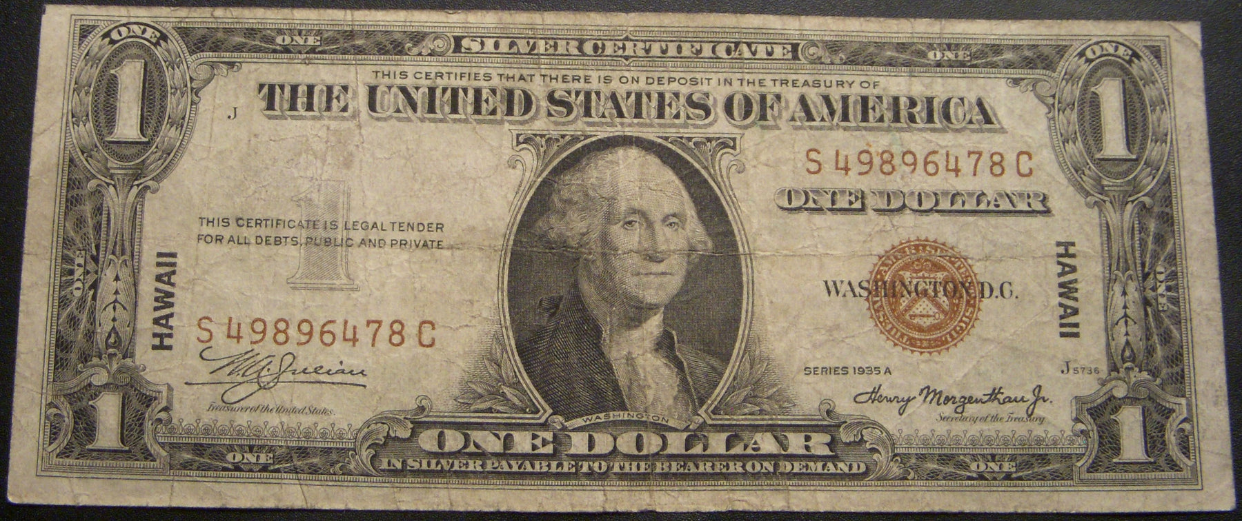 1935A Hawaii $1 Silver Certificate - FR# 2300