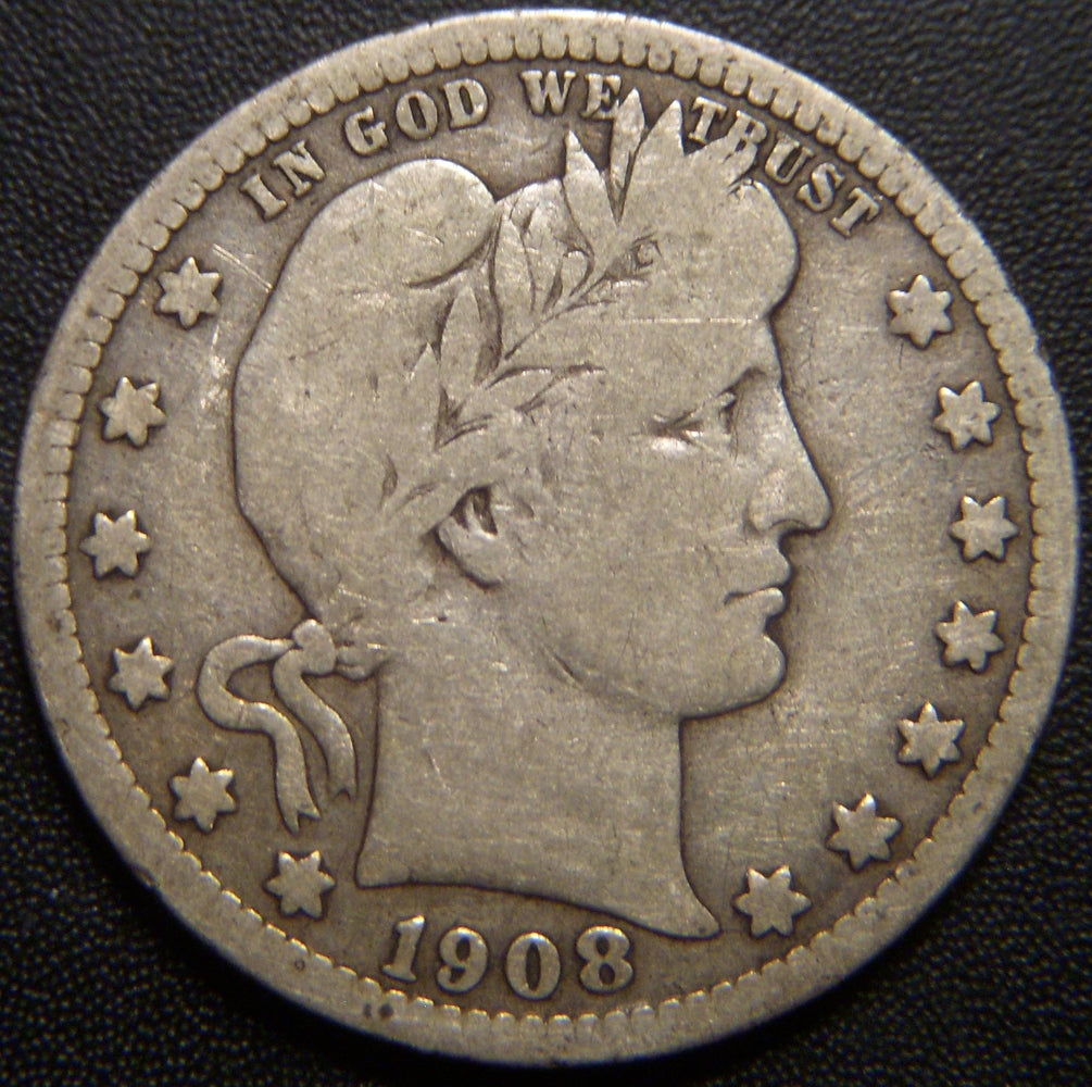 1908-D Barber Quarter - Very Good
