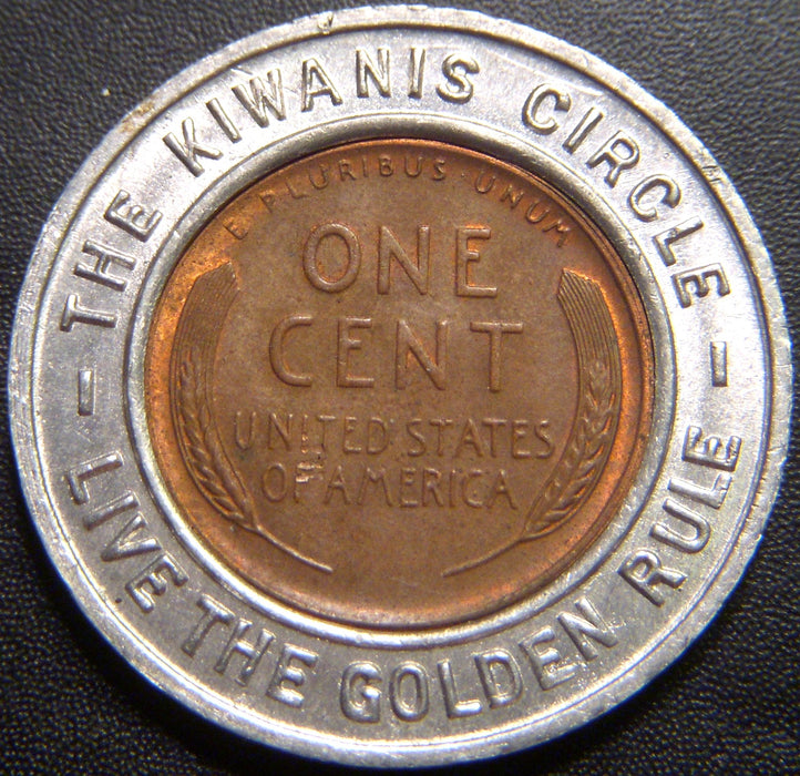1951-D Lincoln Encased Kiwanis Live the Golden Rules Token