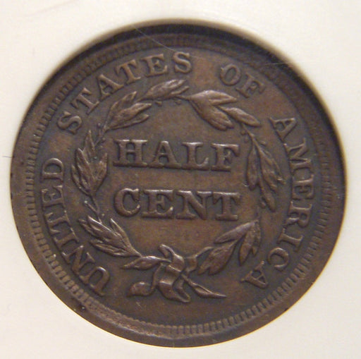 1855 Half Cent - ANACS AU55 C-1