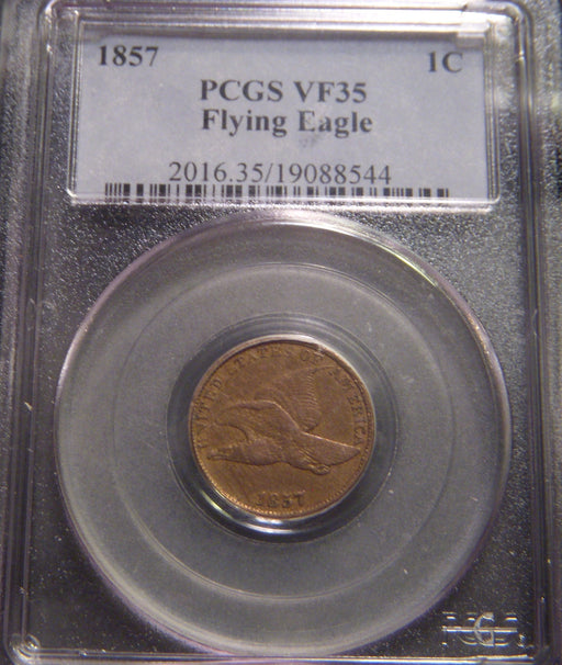 1857 Flying Eagle Cent - PCGS VF35