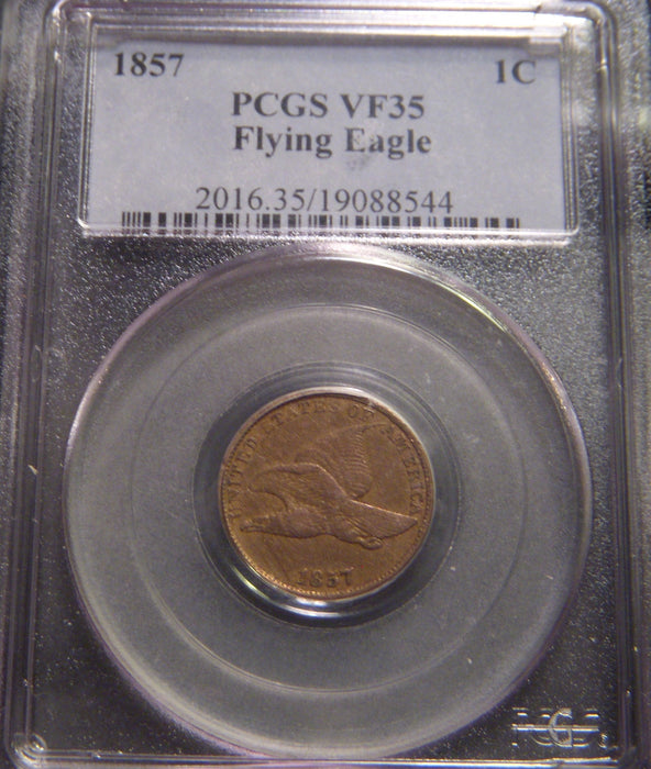 1857 Flying Eagle Cent - PCGS VF35