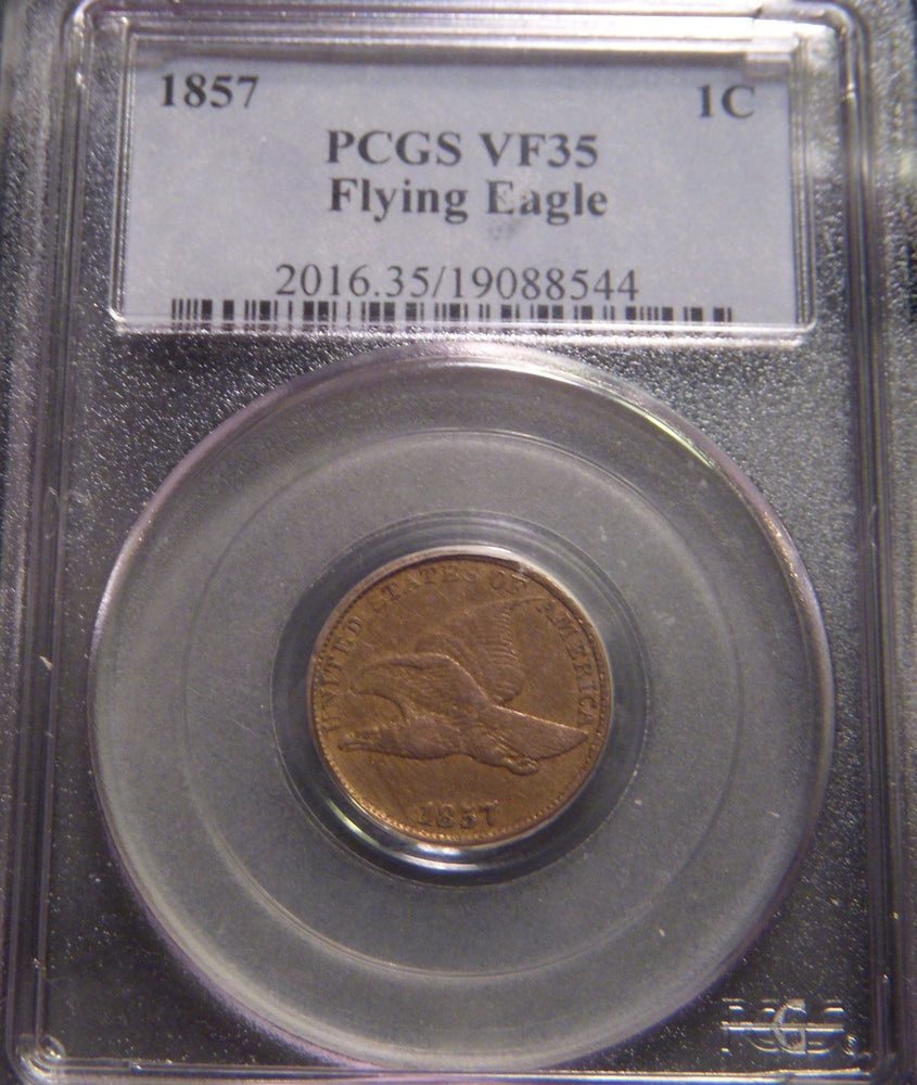1857 Flying Eagle Cent - PCGS VF35