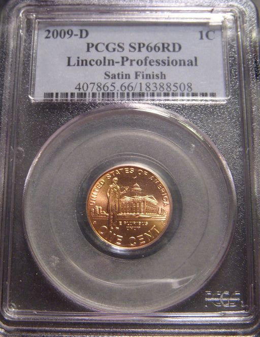 2009-D Lincoln Professional Cent - PCGS SP66RD Satin Finish