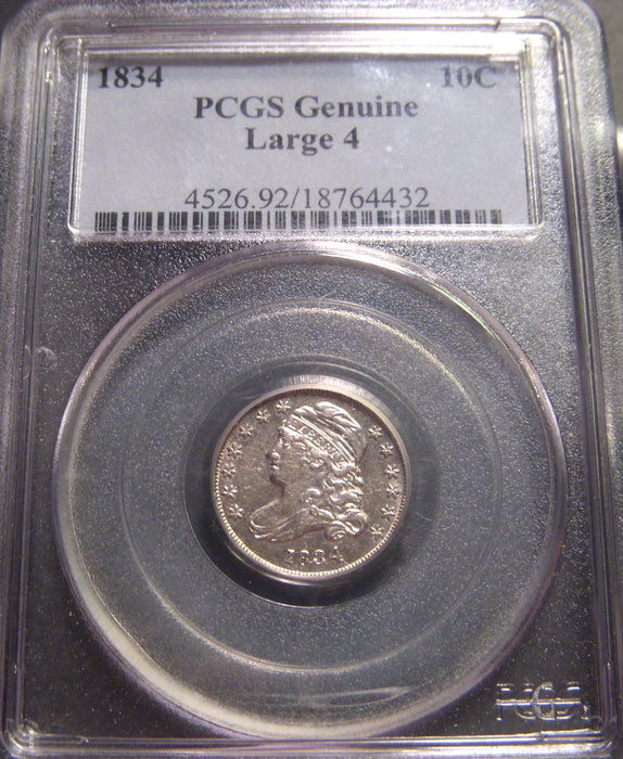 1834 Bust Dime - PCGS Genuine Large 4