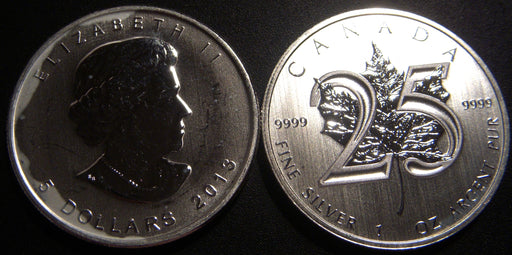 2013 Canadian .9999 1oz Silver Rounds - 25th Anniversary