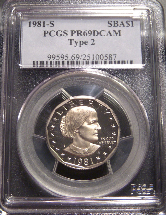 1981-S Susan B. Anthony Dollar - PCGS PR69DCAM Type 2
