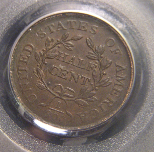 1806 Half Cent - PCGS Small 6. No Stems AU53