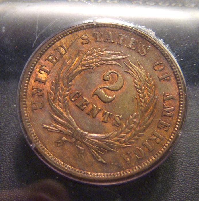 1864 Two Cent - PCGS MS63RB Large Motto