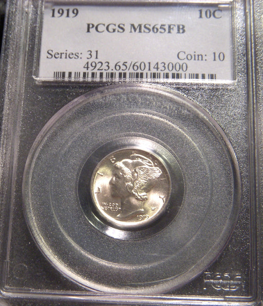 1919 Mercury Dime - PCGS MS65FB