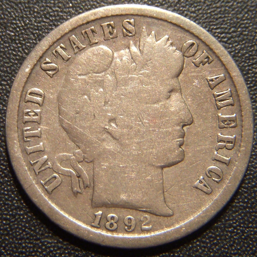 1892-S Barber Dime - Very Good