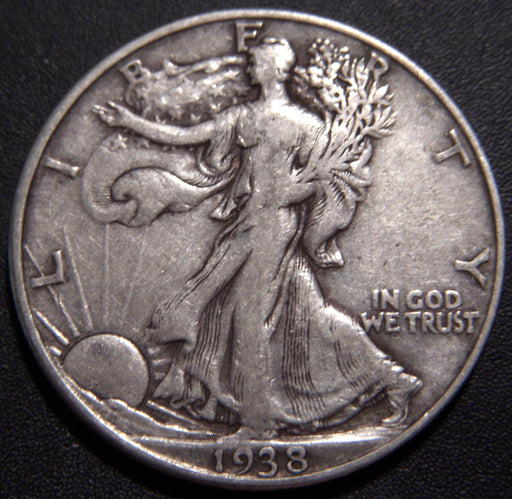 1938-D Walking Half Dollar - Very Fine