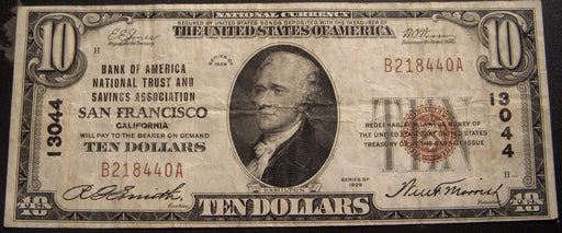 1929 $10 National Bank Note - San Francisco Bank# 13044