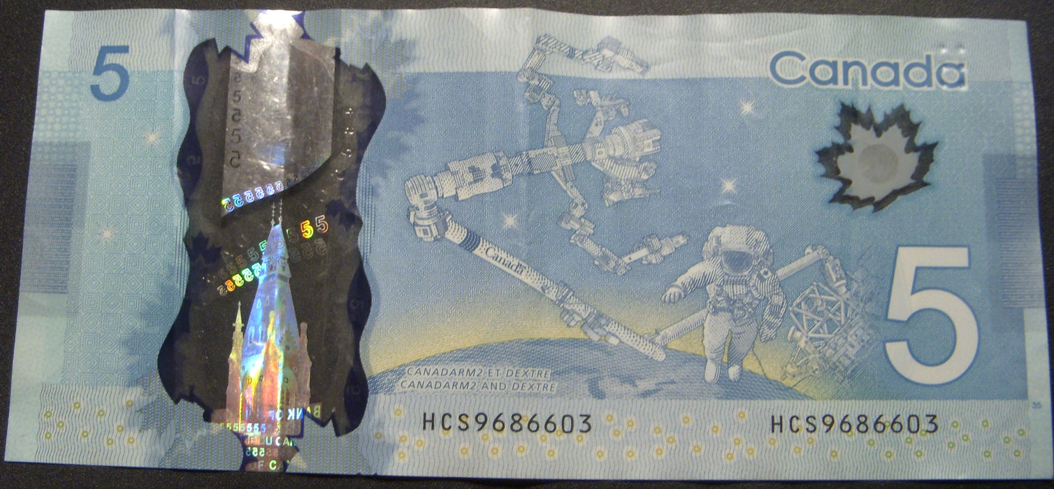 2013 $5 Bank of Canada Note - Circulated