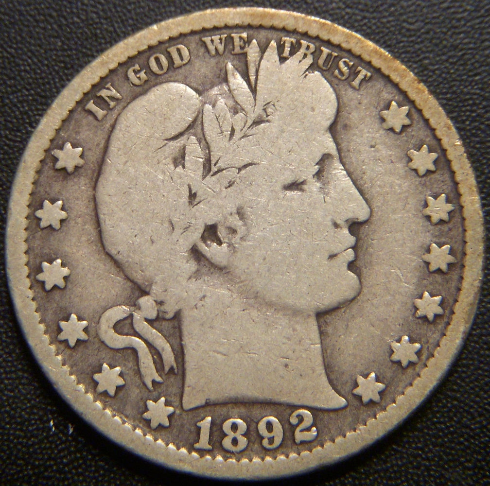 1892-O Barber Quarter - Very Good