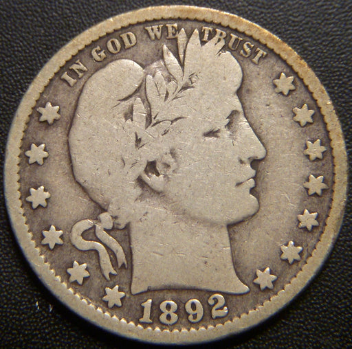 1892-O Barber Quarter - Very Good