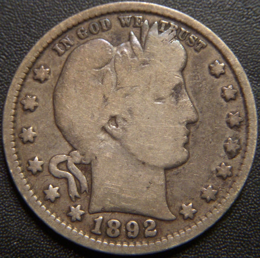 1892-S Barber Quarter - Very Good