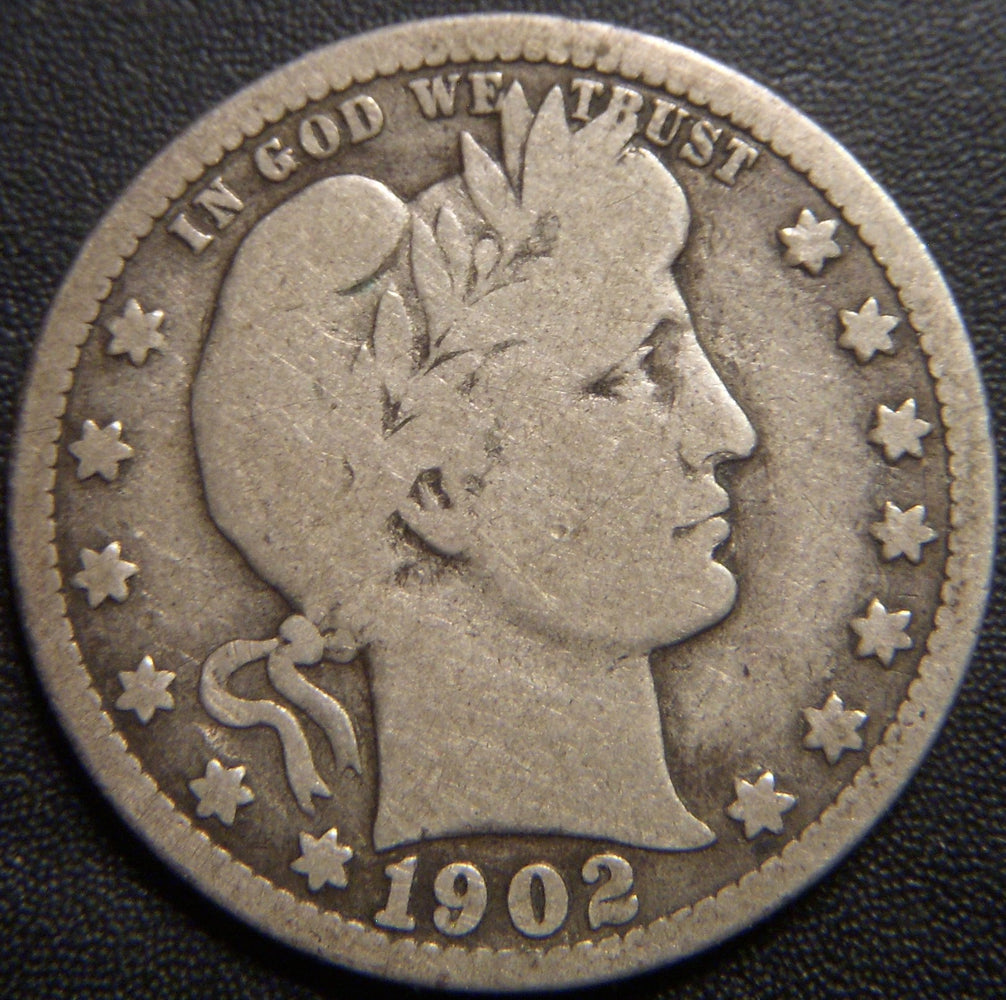 1902-S Barber Quarter - Very Good
