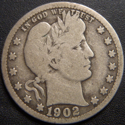 1902-S Barber Quarter - Very Good