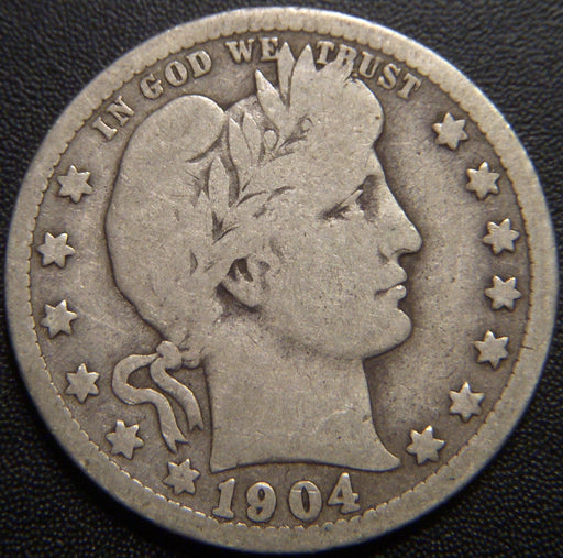 1904-O Barber Quarter - Very Good