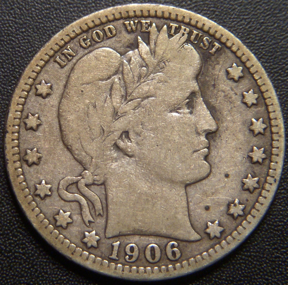 1906-D Barber Quarter - Very Good