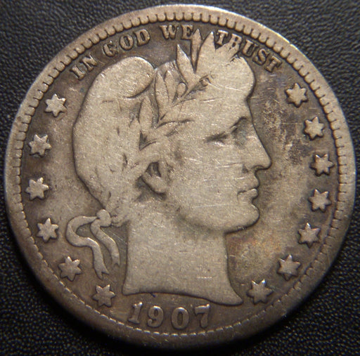 1907-D Barber Quarter - Very Good
