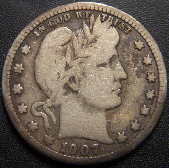 1907-D Barber Quarter - Very Good