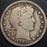 1907-S Barber Quarter - Very Good