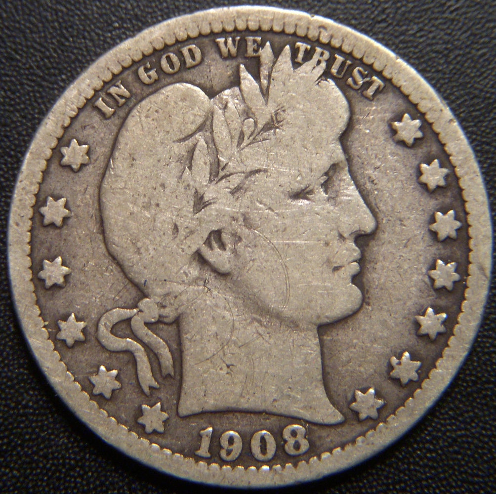 1908-O Barber Quarter - Very Good