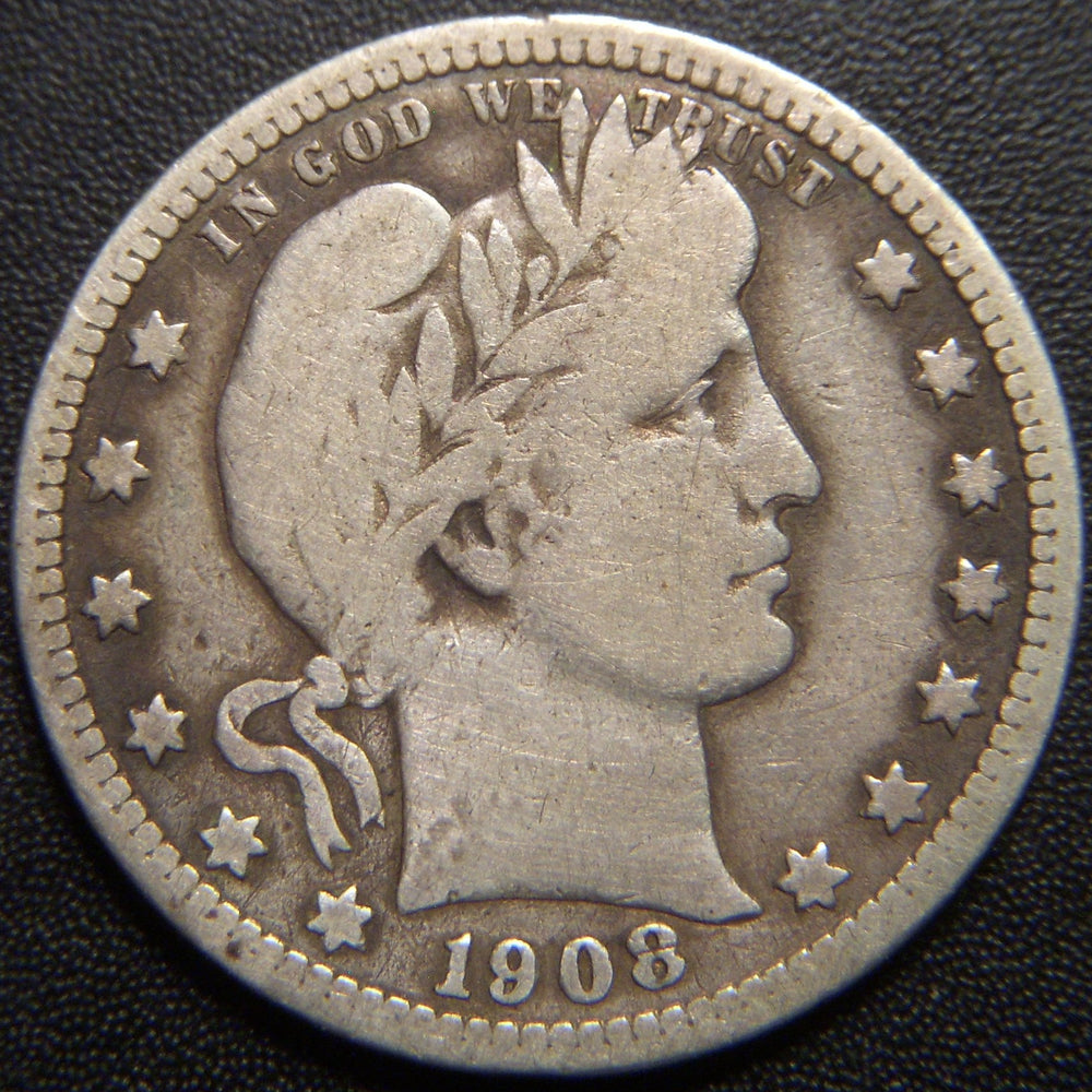 1908-S Barber Quarter - Very Good