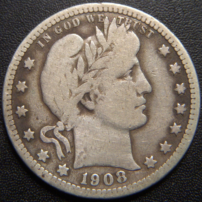 1908-S Barber Quarter - Very Good
