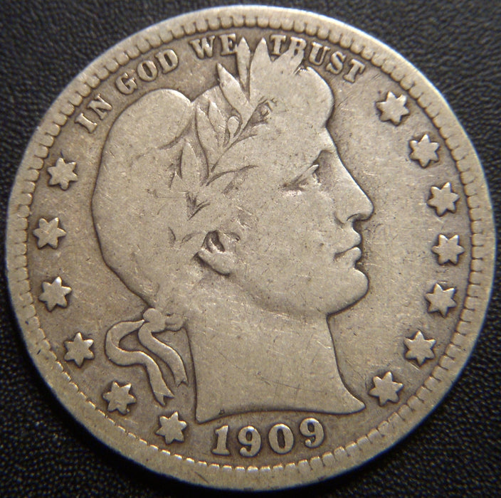 1909-D Barber Quarter - Very Good