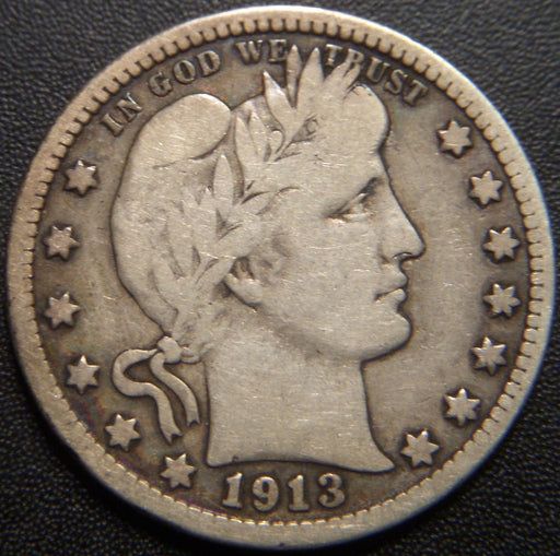 1913 Barber Quarter - Very Good