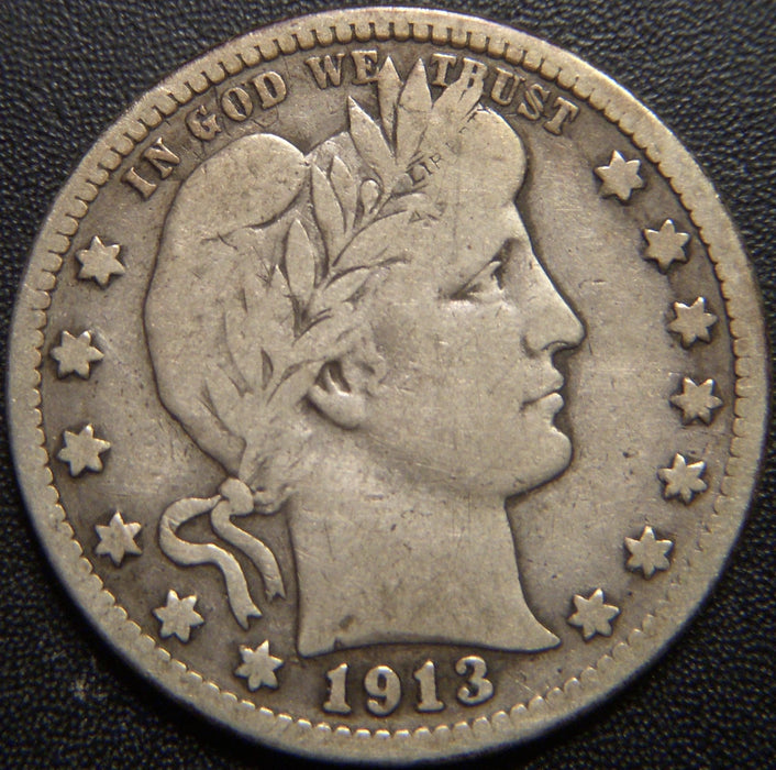 1913-D Barber Quarter - Very Good