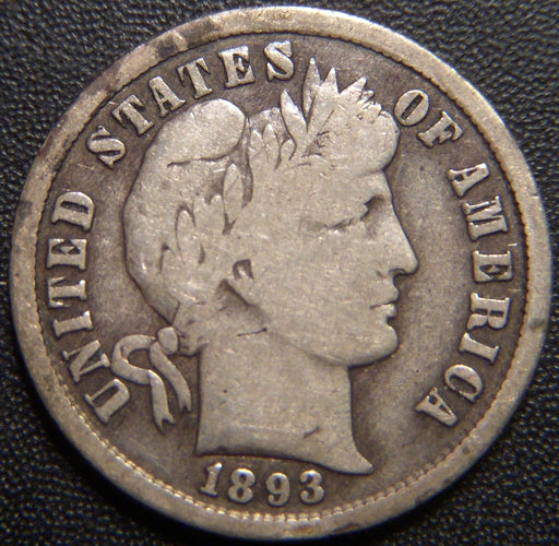 1893-S Barber Dime - Very Good