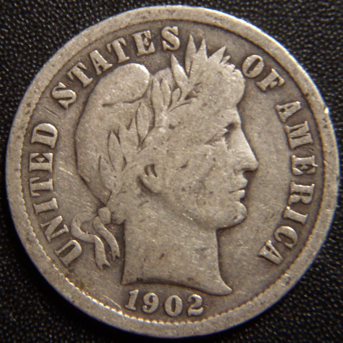 1902-S Barber Dime - Very Good