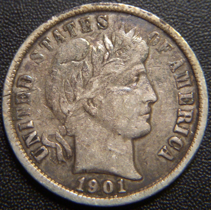 1901 Barber Dime - Fine