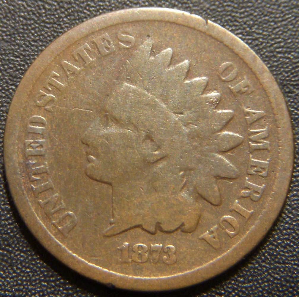 1873 Indian Head Cent - Open 3 Good
