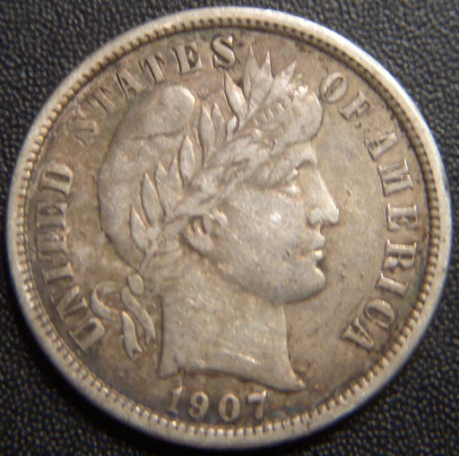 1907 Barber Dime - Very Fine