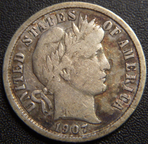 1907-S Barber Dime - Very Good