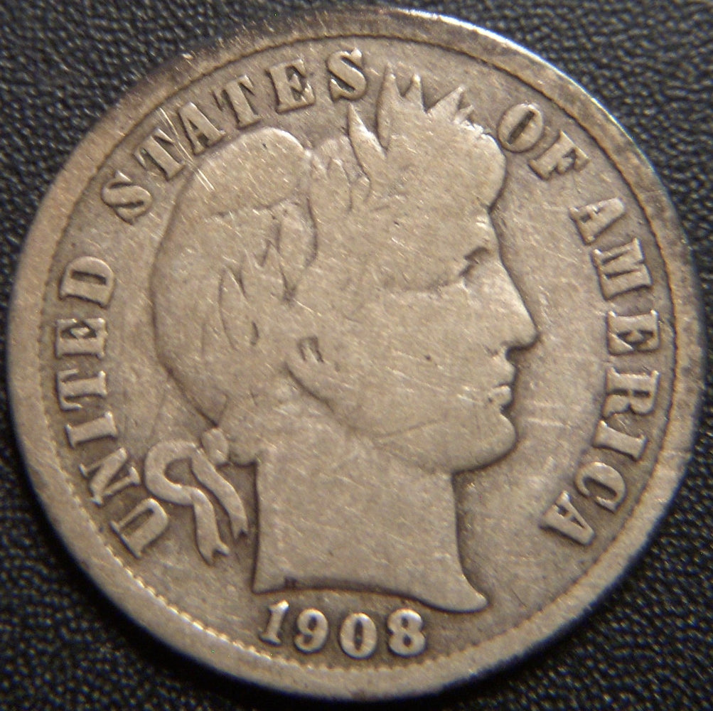 1908-S Barber Dime - Good